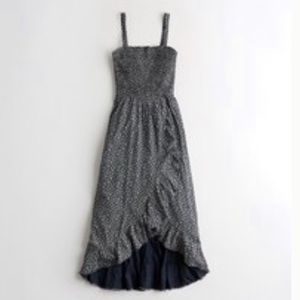 Hollister Ruffle-Hem High-Low Ditsy Floral Dress